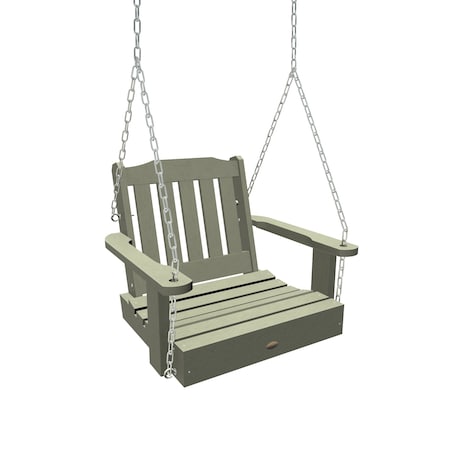Highwood Usa Lehigh Single Seat Swing Outdoor Furniture for Patio, Backyard, Garden AD-PORL3-EUC